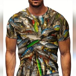 Kyku Fishing Bait Unisex 3d Fish T-Shirt. XL.